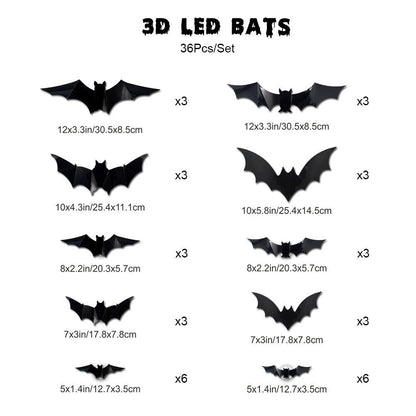 Spooky Glow 3D Bat Lights